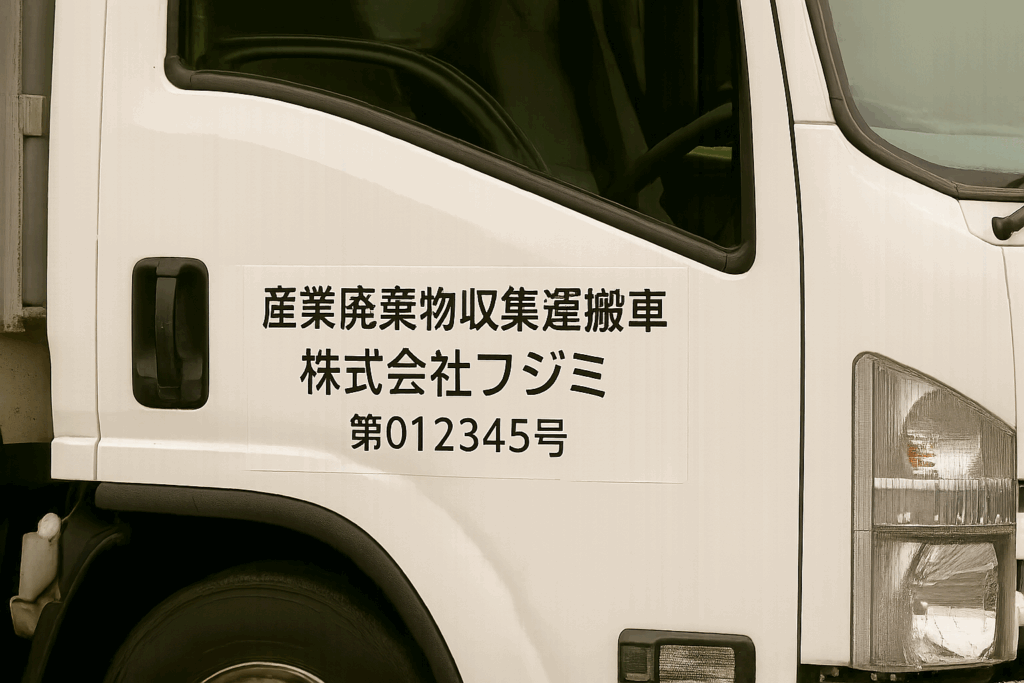 富士周辺 一般貨物運送許可　関連する産業廃棄物収集運搬車の写真